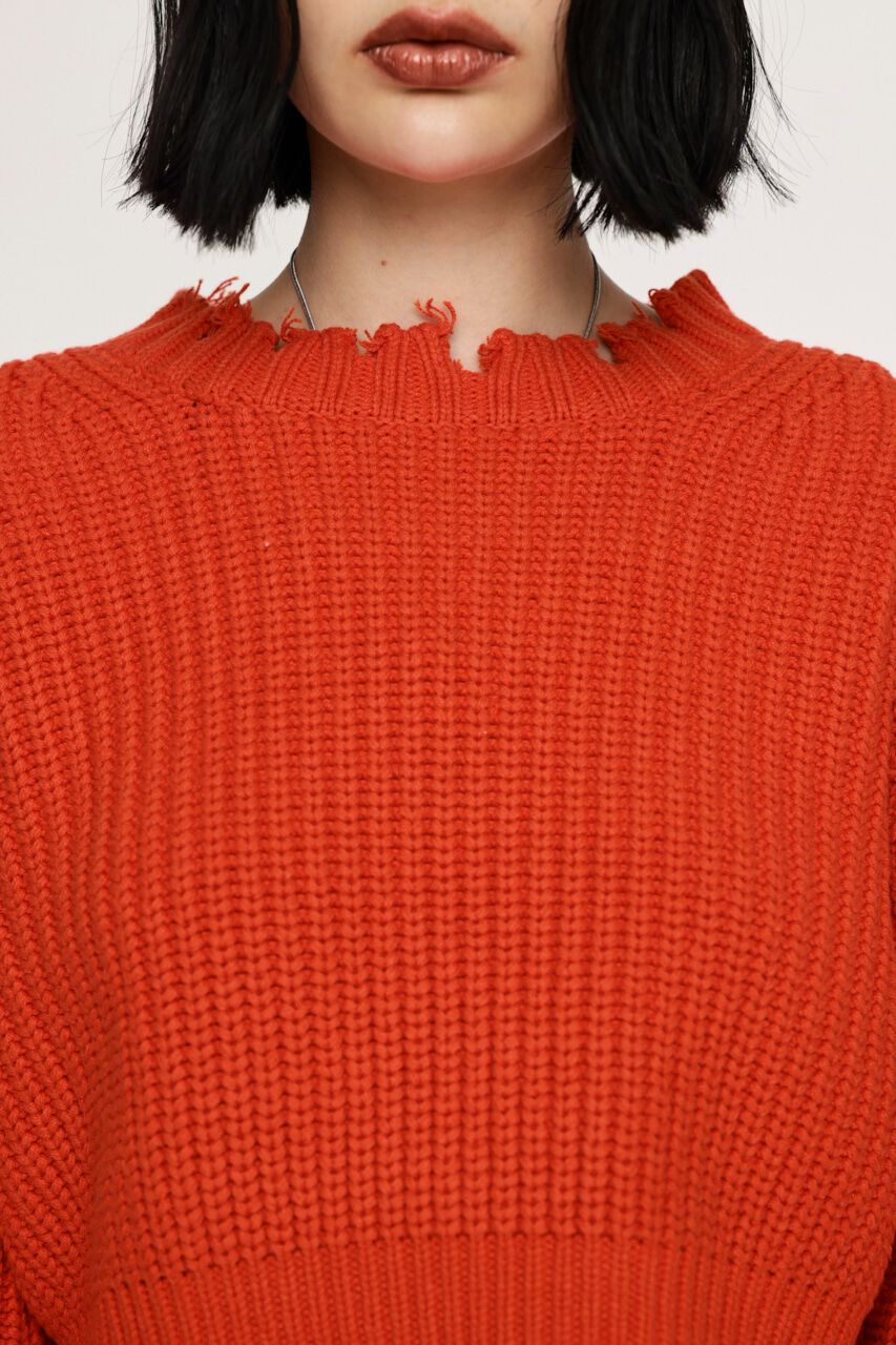 SLY「DAMAGE CROPPED KNIT トップス」|ニット・セーター|