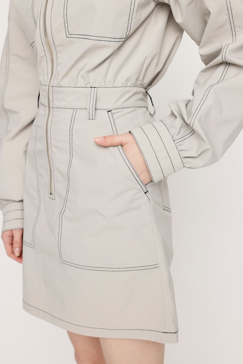 SLY「FRONT ZIP STITCH ショートワンピース」|ワンピース|