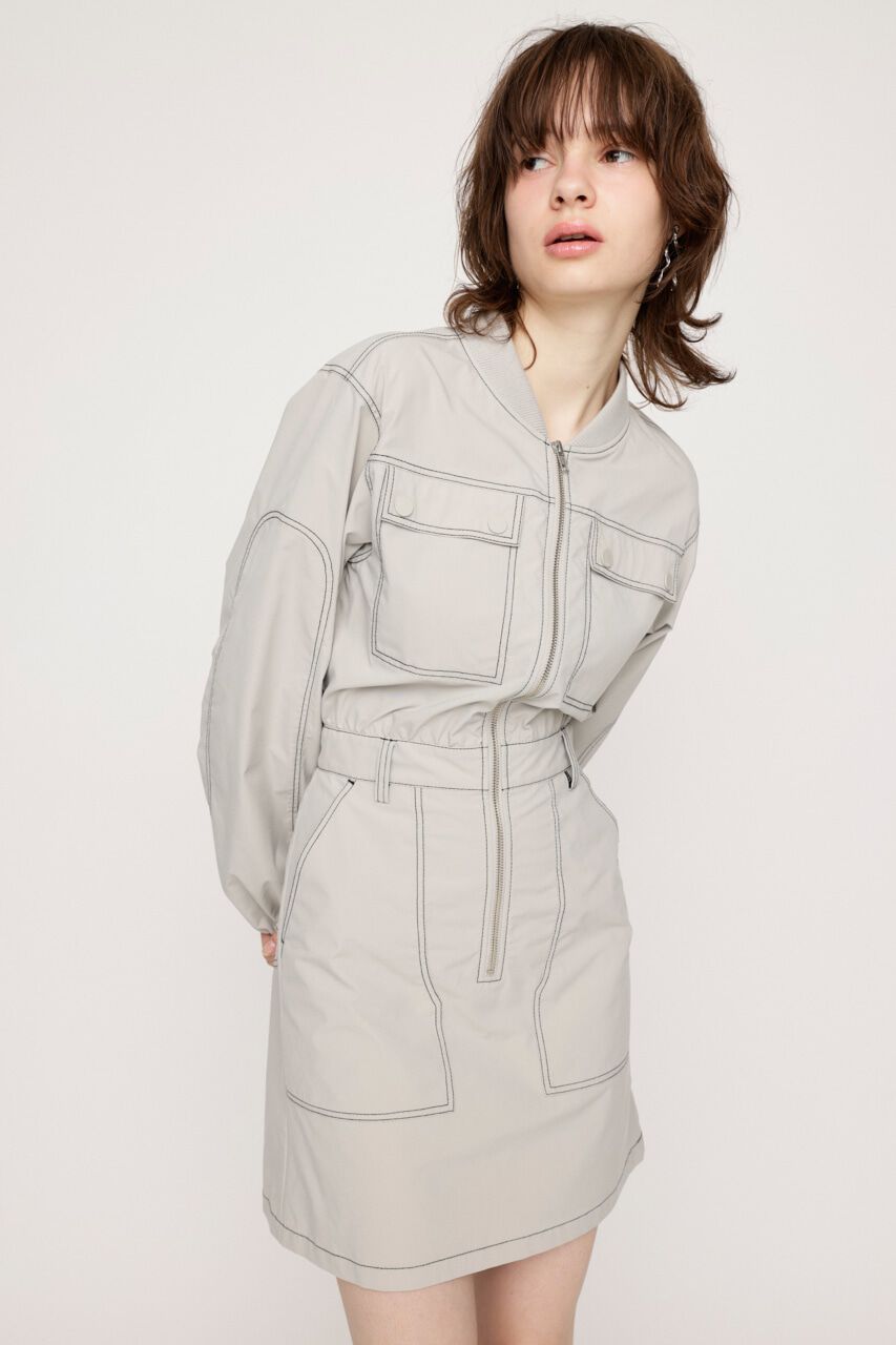 SLY「FRONT ZIP STITCH ショートワンピース」|ワンピース|