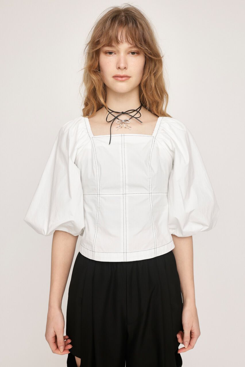 SLY「BALLOON SLEEVE 2WAY ブラウス」|シャツ・ブラウス|WHT