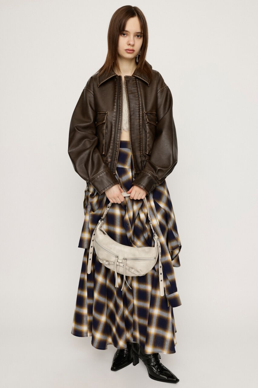 SLY「PLAID LAYERED ロングスカート」|スカート|