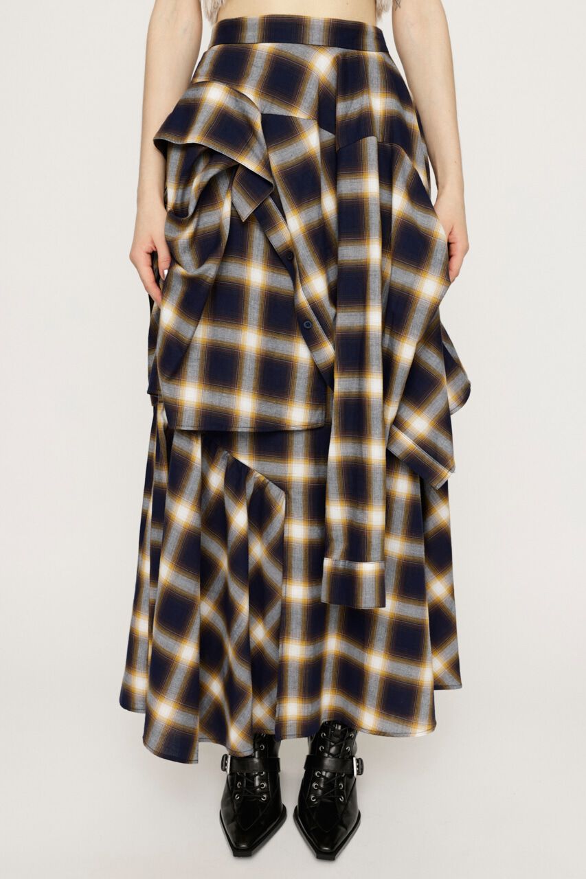 SLY「PLAID LAYERED ロングスカート」|スカート|