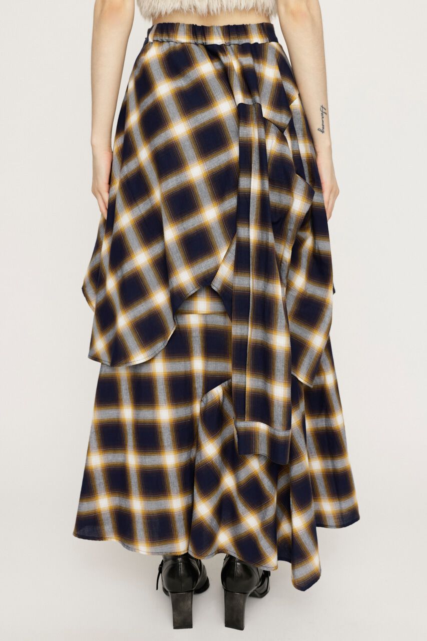SLY「PLAID LAYERED ロングスカート」|スカート|