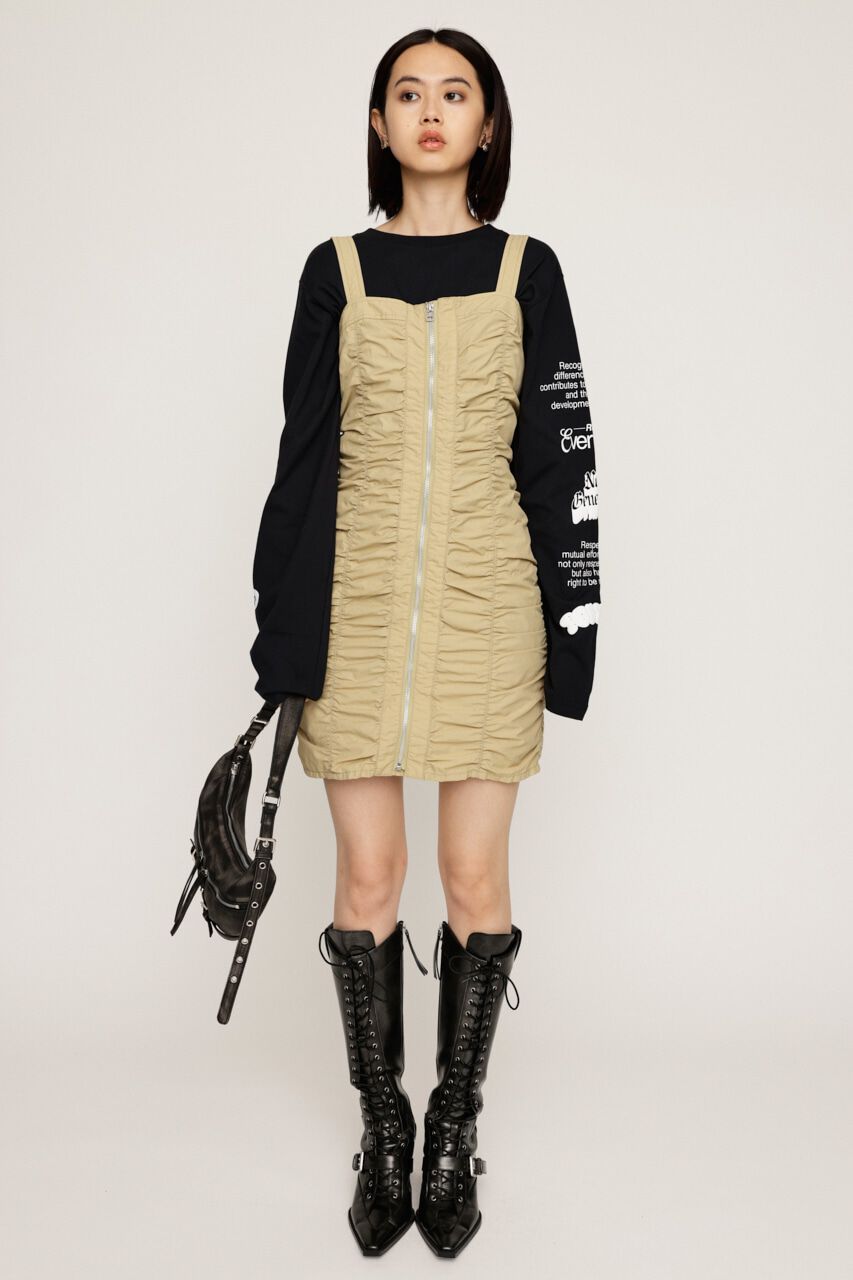 SLY「NYLON GATHER CAMI ショートワンピース」|ワンピース|