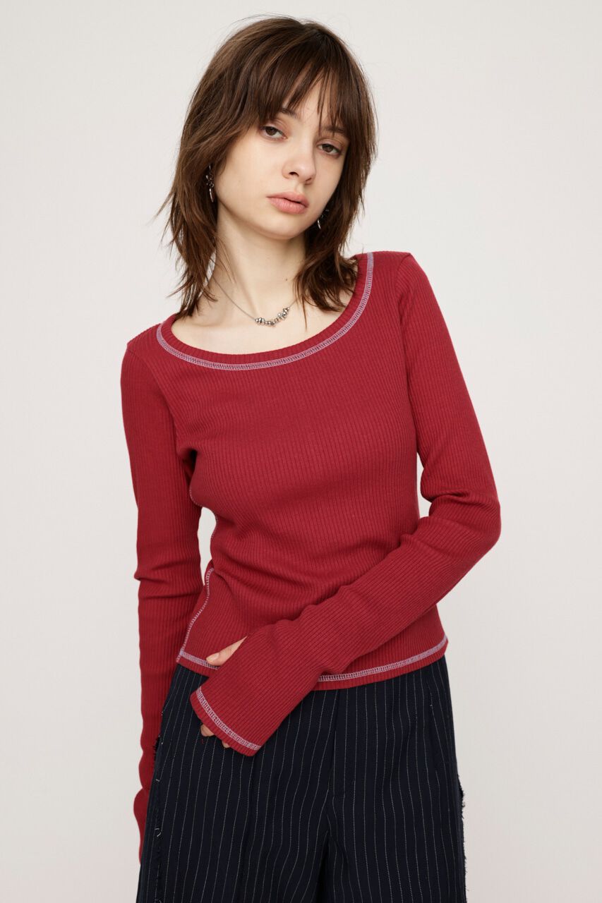 SLY「CUT RIB BASIC トップス」|Tシャツ・カットソー|