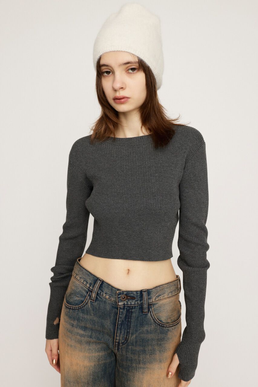 SLY「BASIC RIB トップス」|ニット・セーター|T.GRY