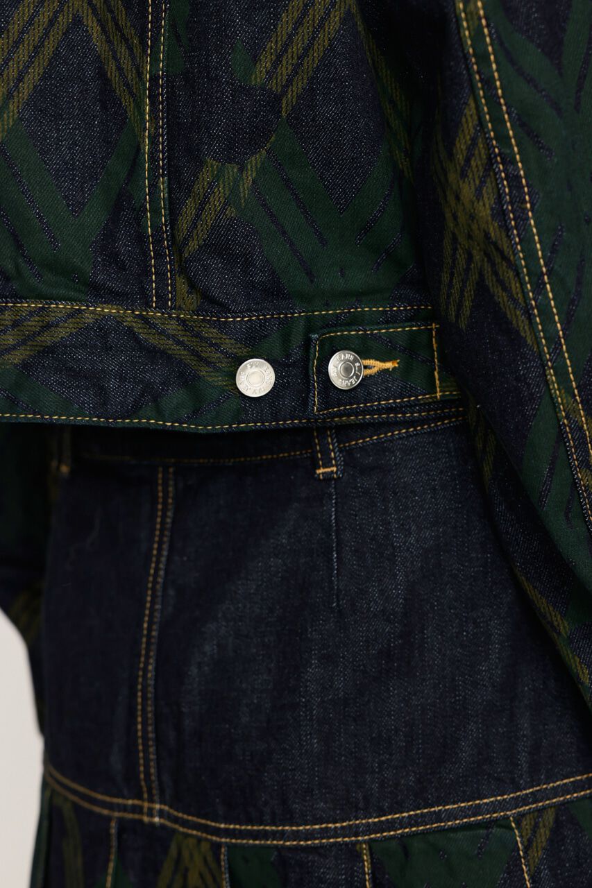 SLY「PRINT CHECK COMPACT DENIM ジャケット」|デニムジャケット|