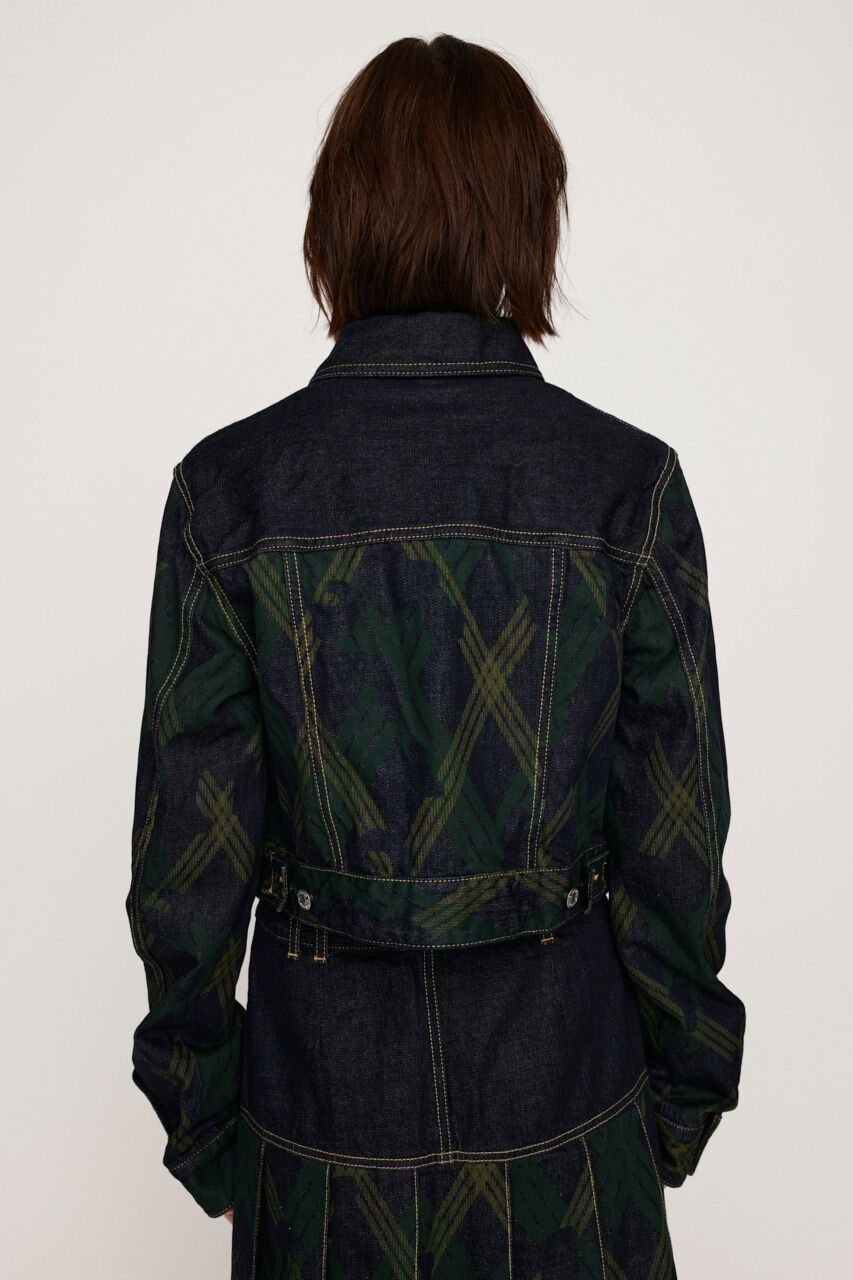 SLY「PRINT CHECK COMPACT DENIM ジャケット」|デニムジャケット|