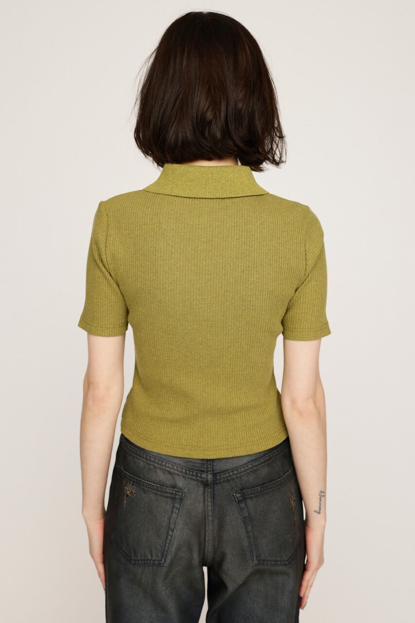 SLY「FRONT ZIP CUT RIB トップス」|Tシャツ・カットソー|