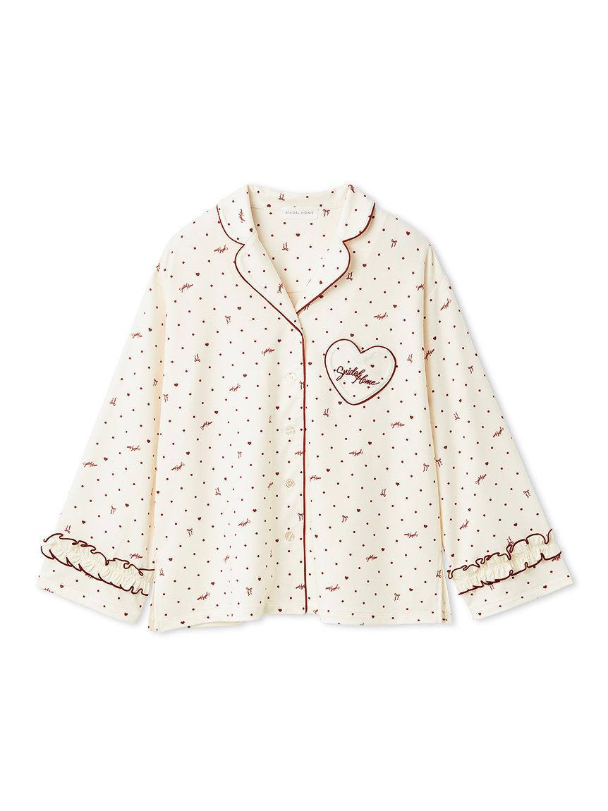 SNIDEL HOME「ハートドット柄開襟シャツ」|ルームウェア|
