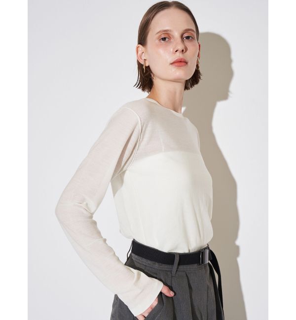 ELENDEEK「WOOL SHEER LONG-T KT」|ニット・セーター|オフホワイト