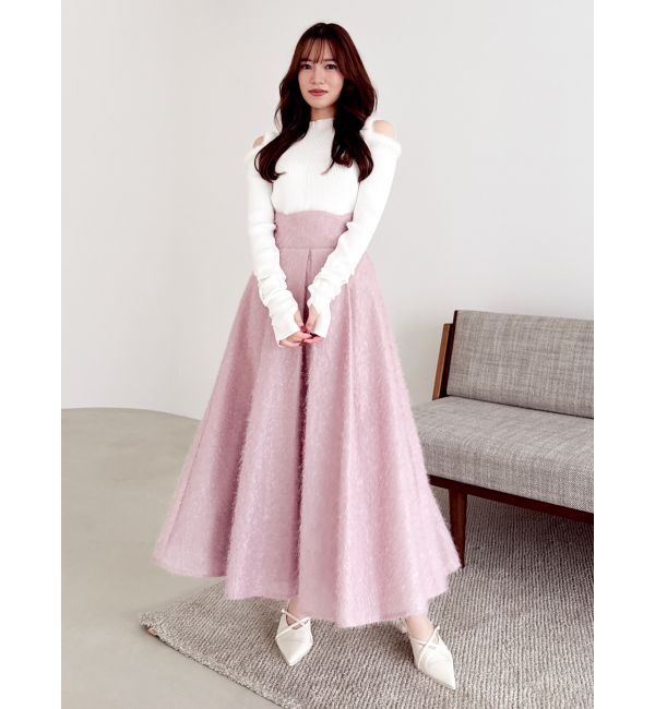 dazzlin「フサフサジャカードフレアスカート」|スカート|