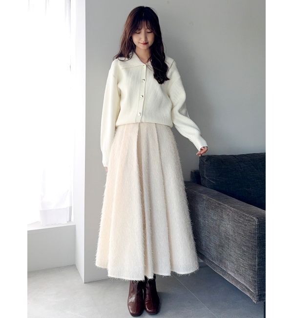 dazzlin「フサフサジャカードフレアスカート」|スカート|