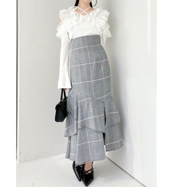 dazzlin「【再生産/新色追加】バックレースアップアシメマーメイドスカート」|スカート|