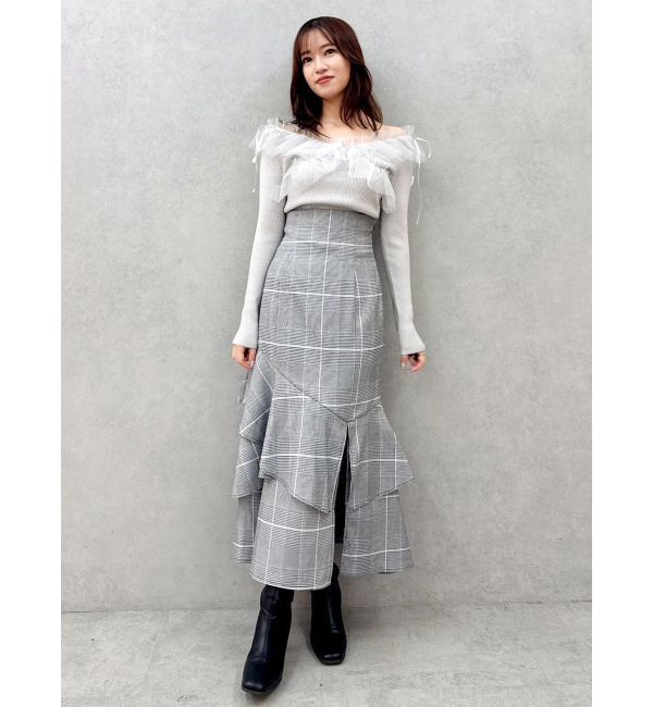 dazzlin「【再生産/新色追加】バックレースアップアシメマーメイドスカート」|スカート|