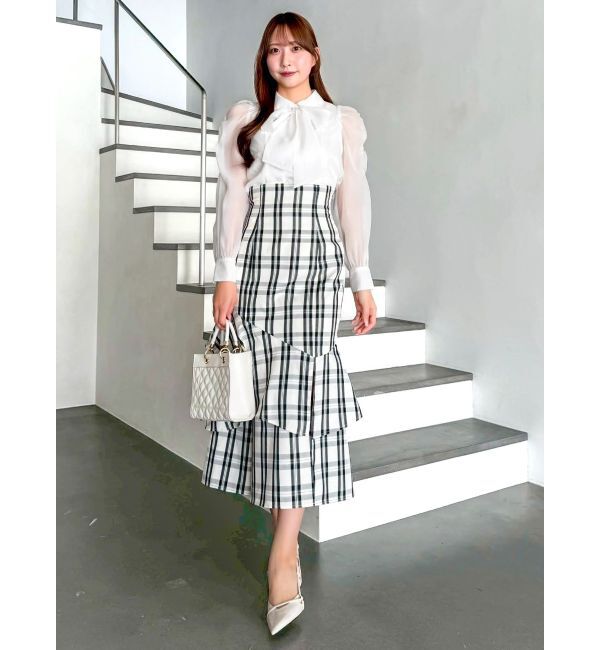 dazzlin「【再生産/新色追加】バックレースアップアシメマーメイドスカート」|スカート|