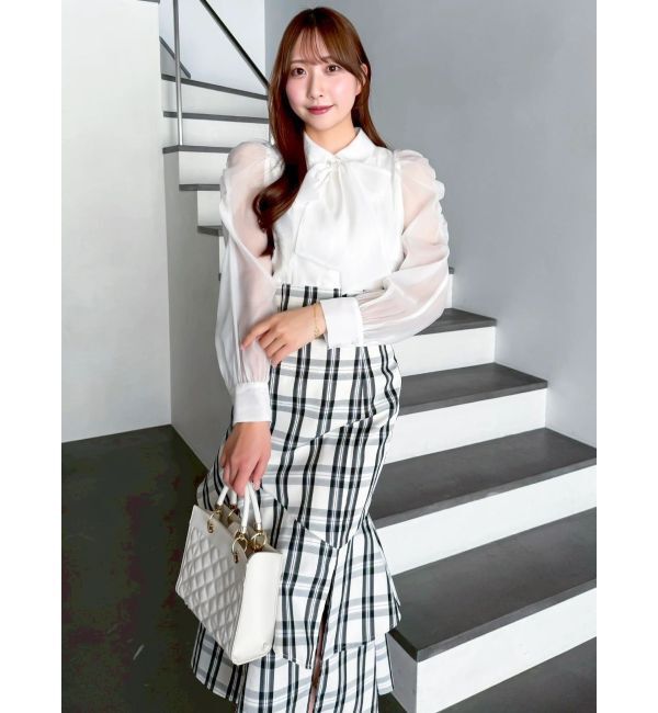 dazzlin「【再生産/新色追加】バックレースアップアシメマーメイドスカート」|スカート|