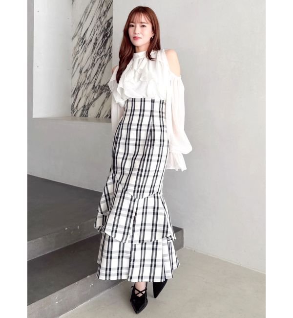 dazzlin「【再生産/新色追加】バックレースアップアシメマーメイドスカート」|スカート|