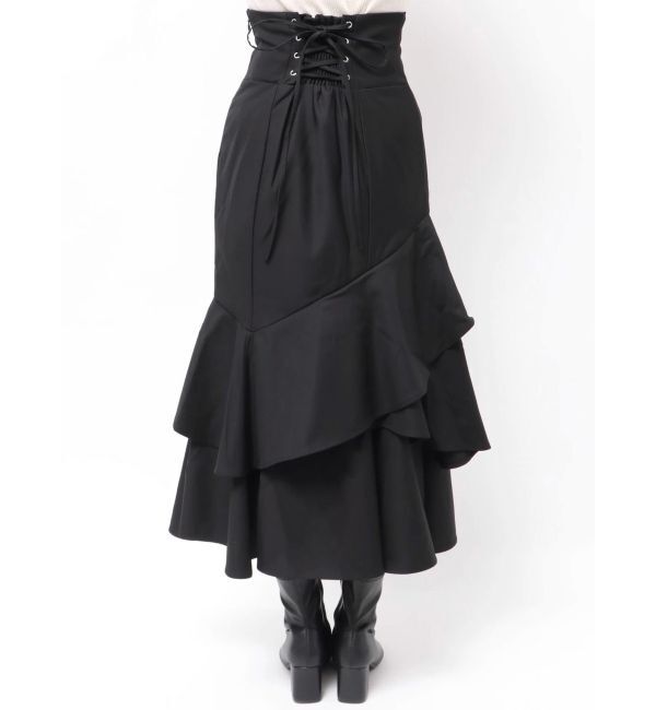 dazzlin「【再生産/新色追加】バックレースアップアシメマーメイドスカート」|スカート|