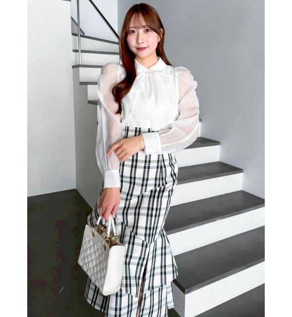 dazzlin「【再生産/新色追加】バックレースアップアシメマーメイドスカート」|スカート|