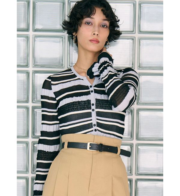 LAGUNAMOON「シアーボーダーカーデプルオーバー」|ニット・セーター|