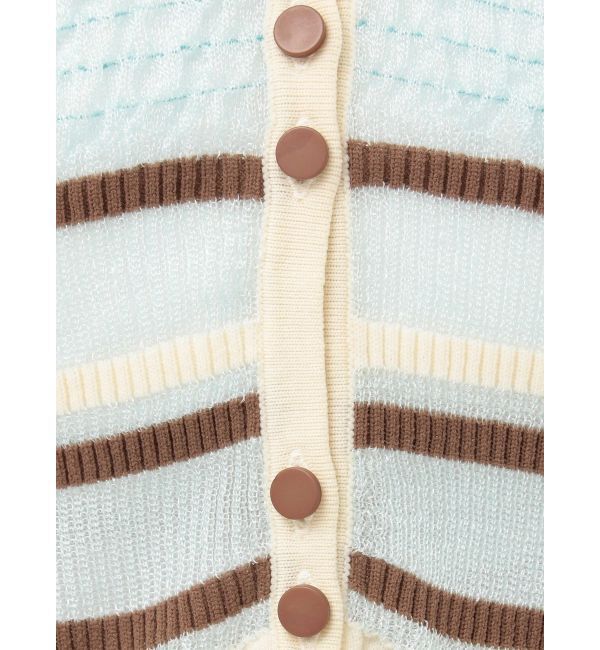 LAGUNAMOON「シアーボーダーカーデプルオーバー」|ニット・セーター|