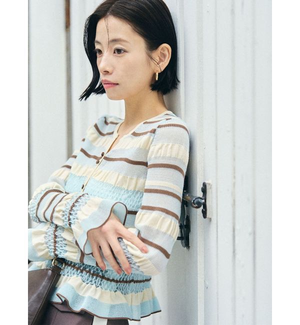 LAGUNAMOON「シアーボーダーカーデプルオーバー」|ニット・セーター|