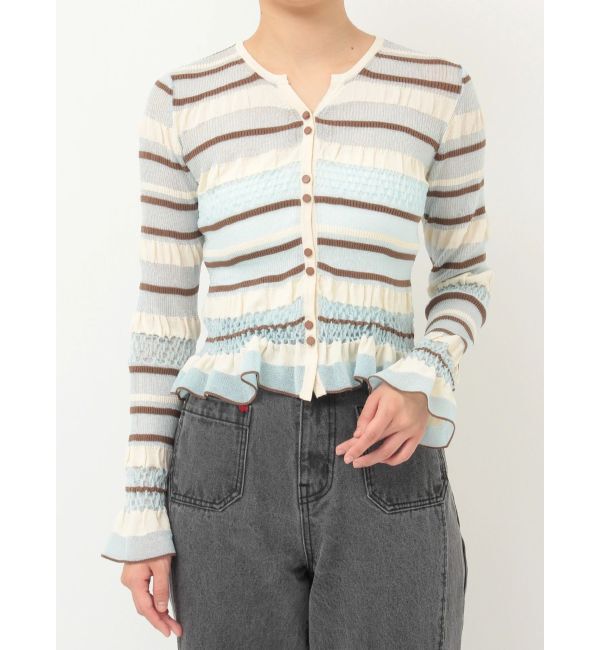 LAGUNAMOON「シアーボーダーカーデプルオーバー」|ニット・セーター|