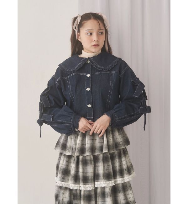 merry jenny「Bigリボンデニムジャケット」|デニムジャケット|