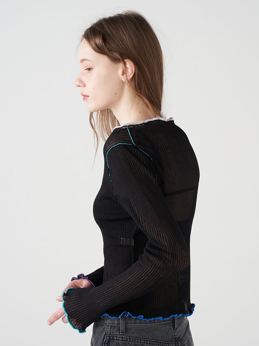 FURFUR「マルチカラートリムカーディガン」|カーディガン|