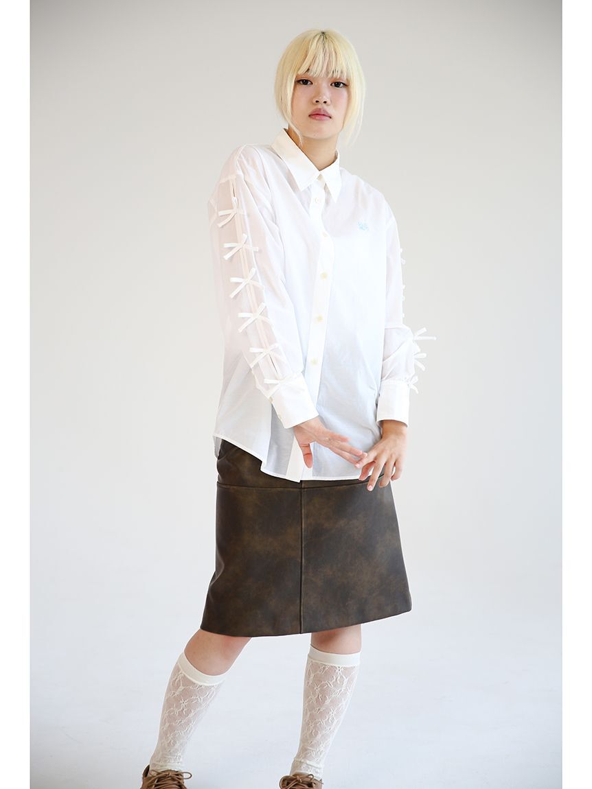 FURFUR「レザーライクミディスカート」|スカート|