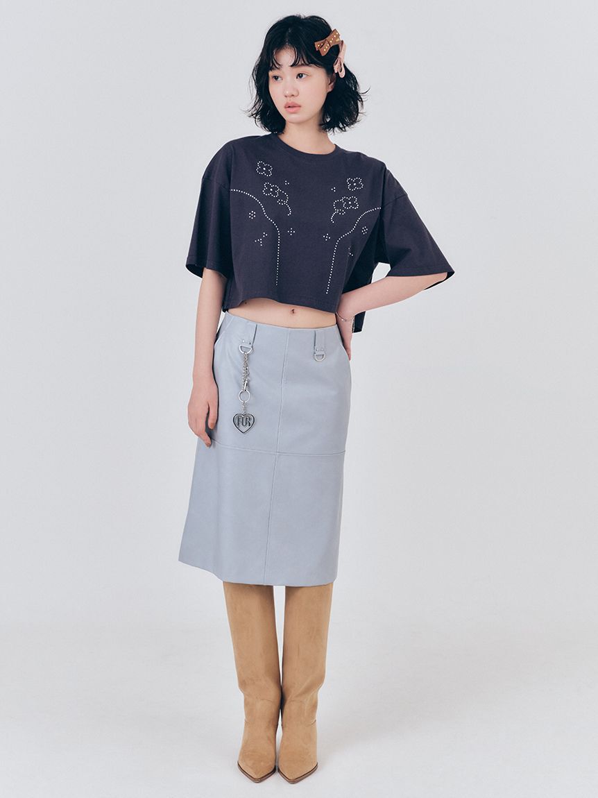 FURFUR「レザーライクミディスカート」|スカート|