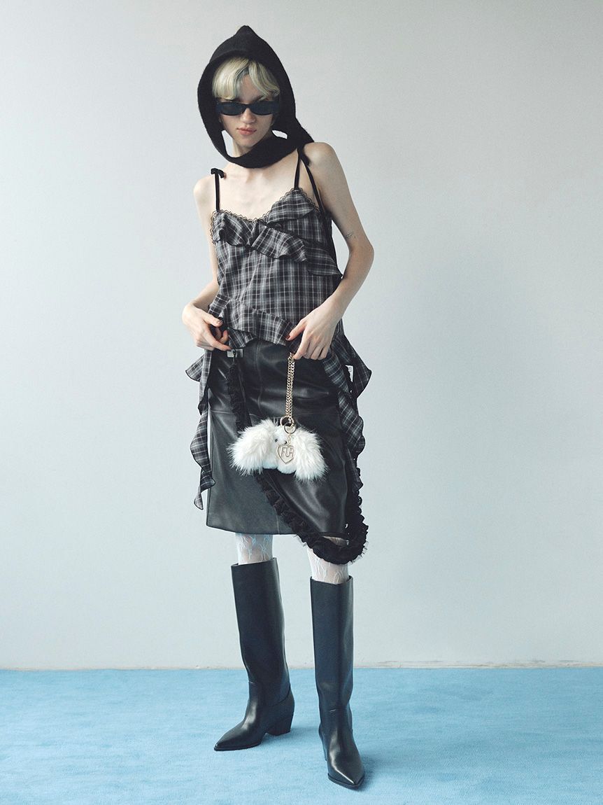 FURFUR「レザーライクミディスカート」|スカート|