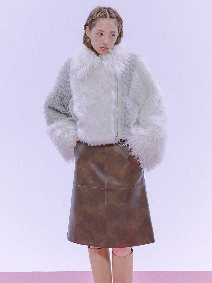 FURFUR「レザーライクミディスカート」|スカート|