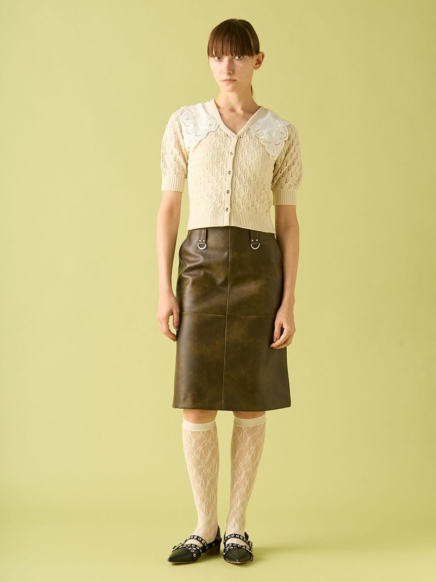FURFUR「レザーライクミディスカート」|スカート|