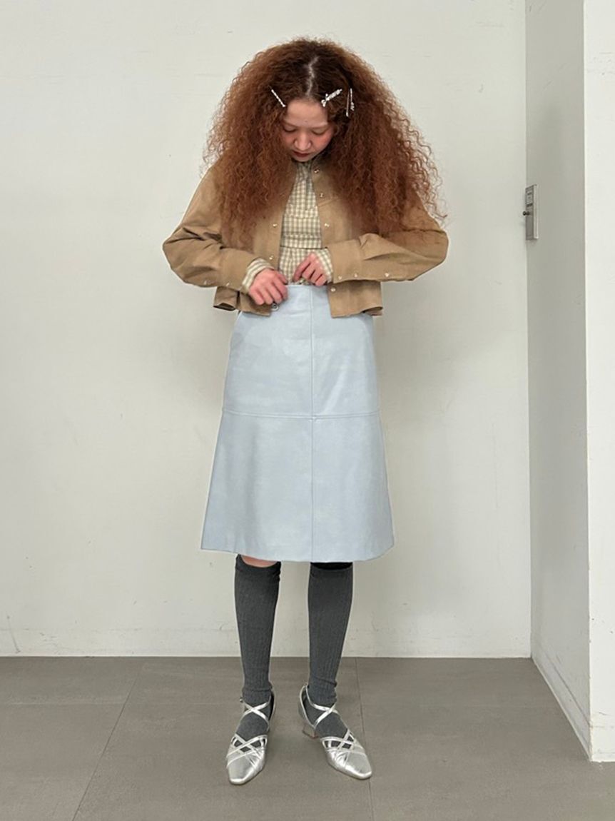 FURFUR「レザーライクミディスカート」|スカート|