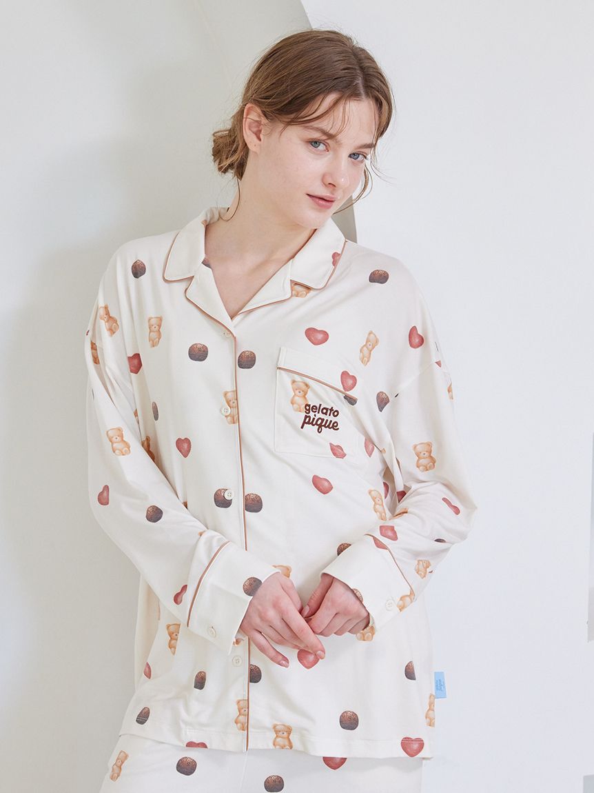 gelato pique「【Valentine】総柄シャツ」|ルームウェア|
