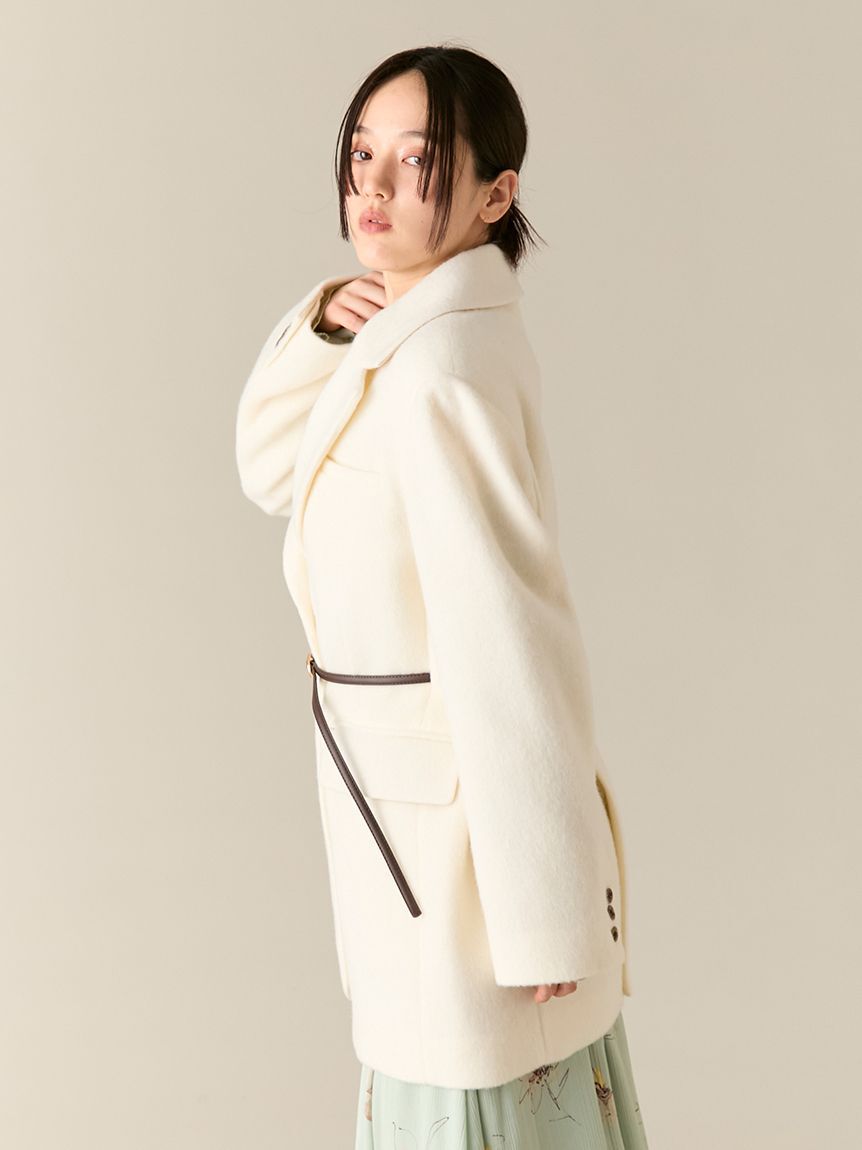 LILY BROWN「ベルト付きシャギーオーバージャケット(Hearts2Hearts着用)」|テーラードジャケット|