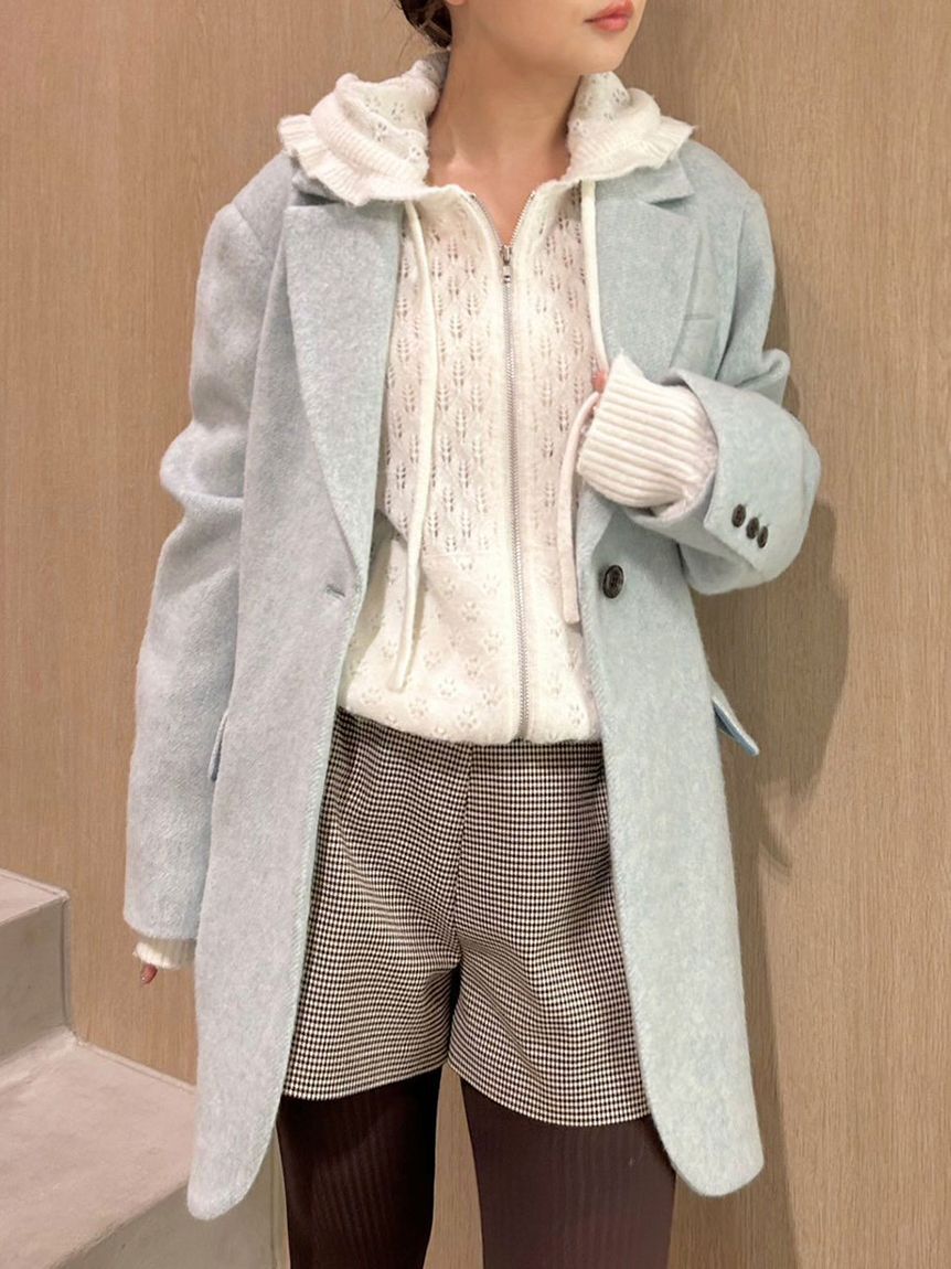 LILY BROWN「ベルト付きシャギーオーバージャケット(Hearts2Hearts着用)」|テーラードジャケット|