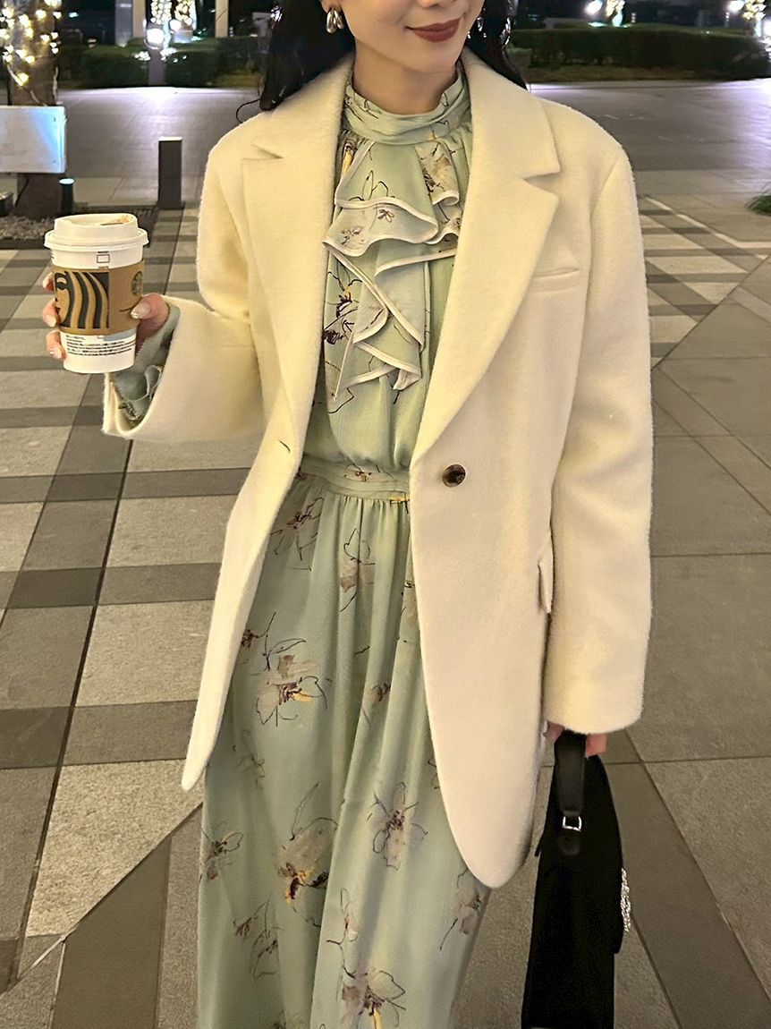 LILY BROWN「ベルト付きシャギーオーバージャケット(Hearts2Hearts着用)」|テーラードジャケット|