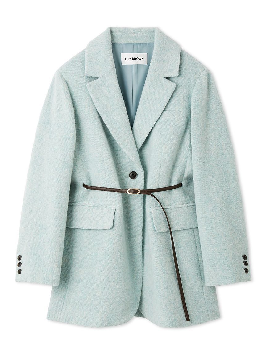 LILY BROWN「ベルト付きシャギーオーバージャケット(Hearts2Hearts着用)」|テーラードジャケット|