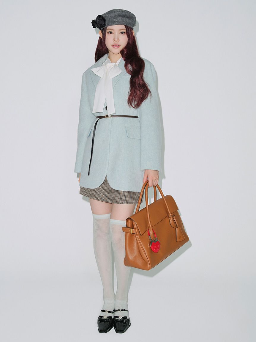 LILY BROWN「ベルト付きシャギーオーバージャケット(Hearts2Hearts着用)」|テーラードジャケット|