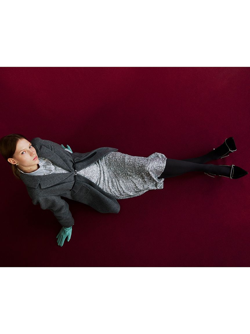 LILY BROWN「ベルト付きシャギーオーバージャケット(Hearts2Hearts着用)」|テーラードジャケット|