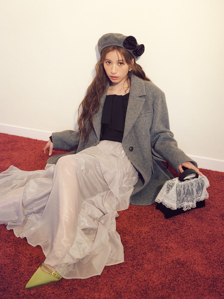 LILY BROWN「ベルト付きシャギーオーバージャケット(Hearts2Hearts着用)」|テーラードジャケット|