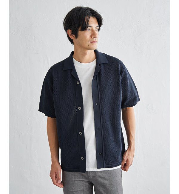 ikka「【洗濯機で洗える／2点セット】GOKU楽ニットシャツインナーセット」|その他|ネイビーブルー