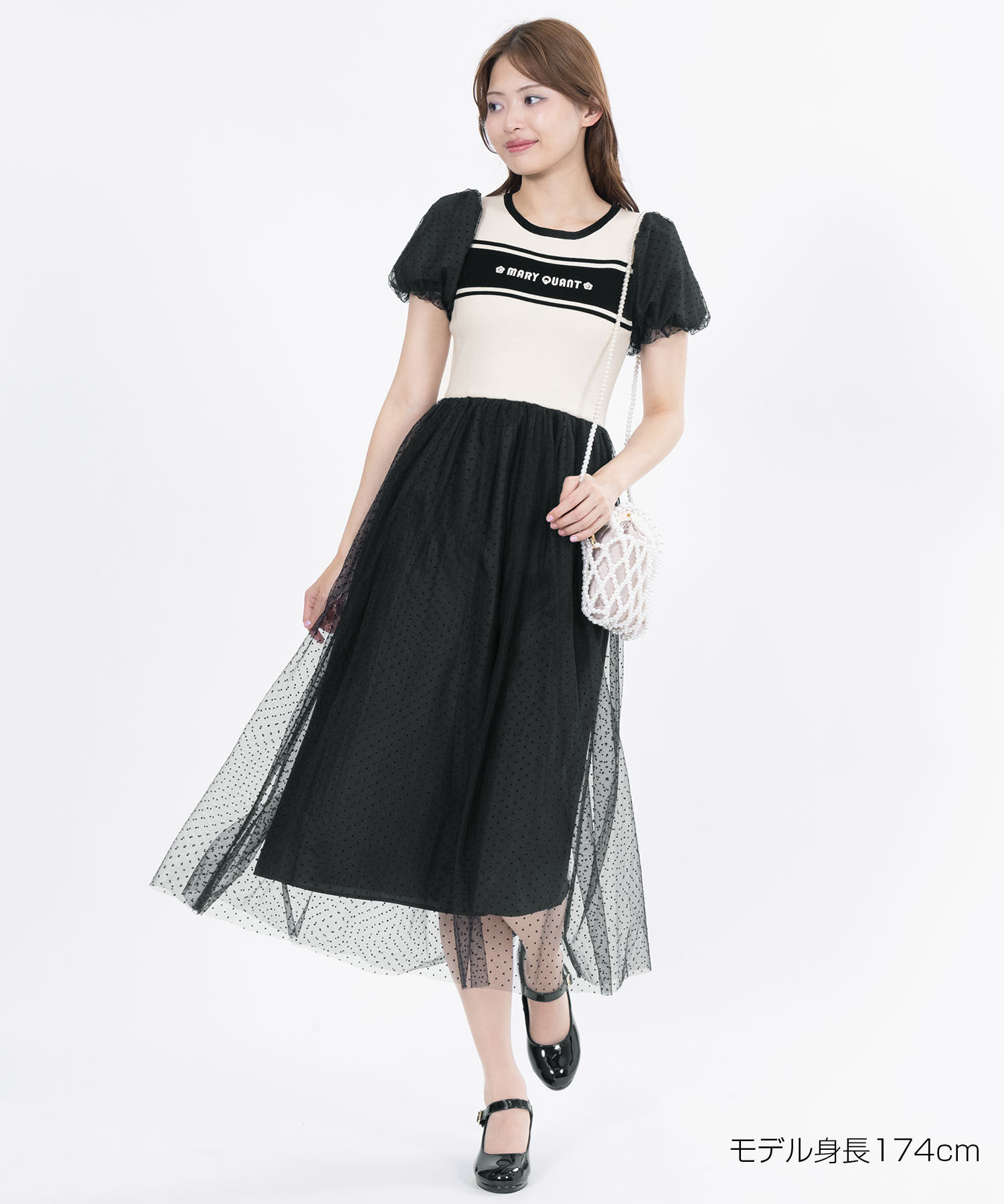 MARY QUANT「レトロロゴライン ワンピース」|ワンピース|ホワイト