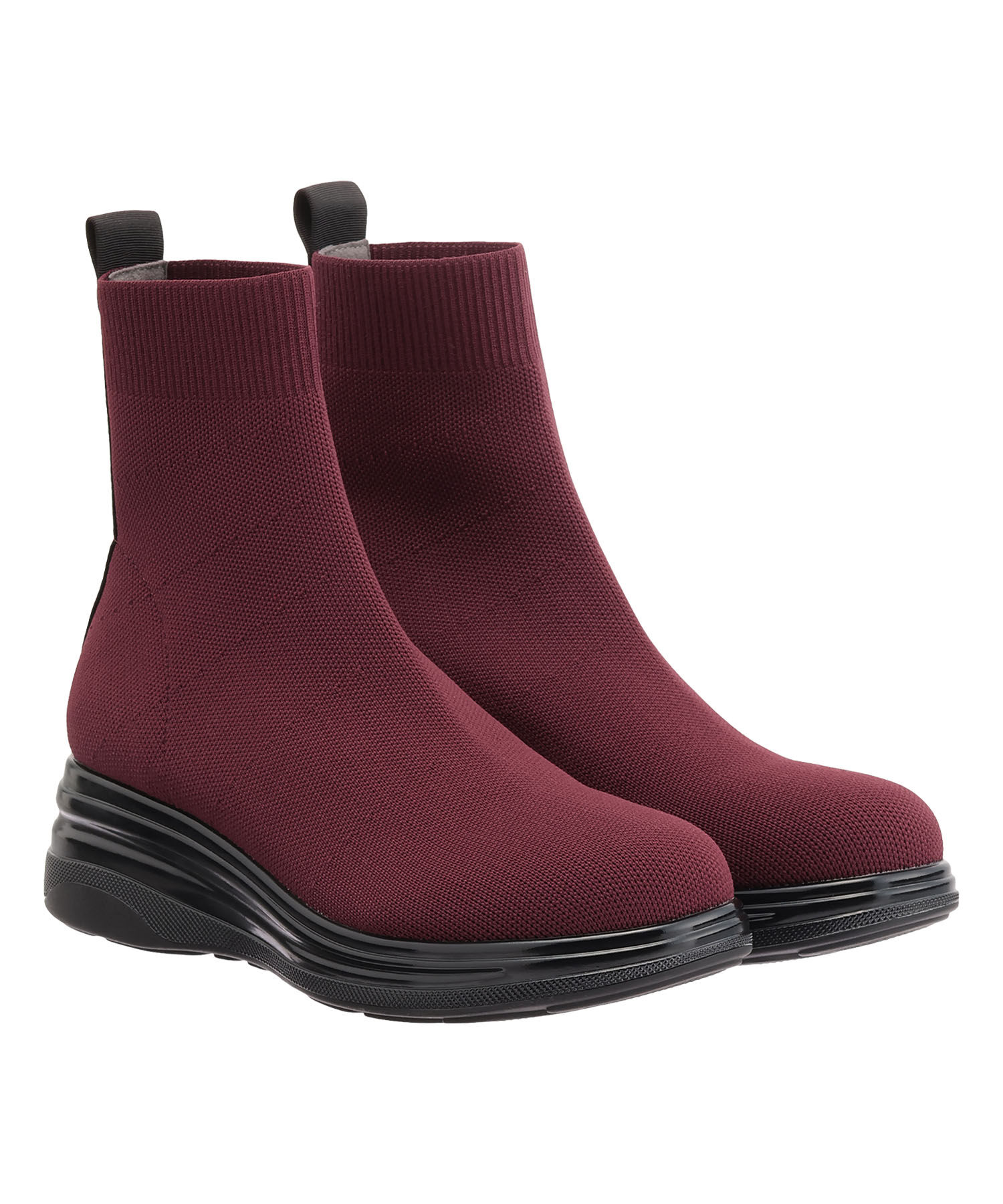 MARY QUANT「メタルデイジーニット ブーツ」|ショートブーツ|ワイン