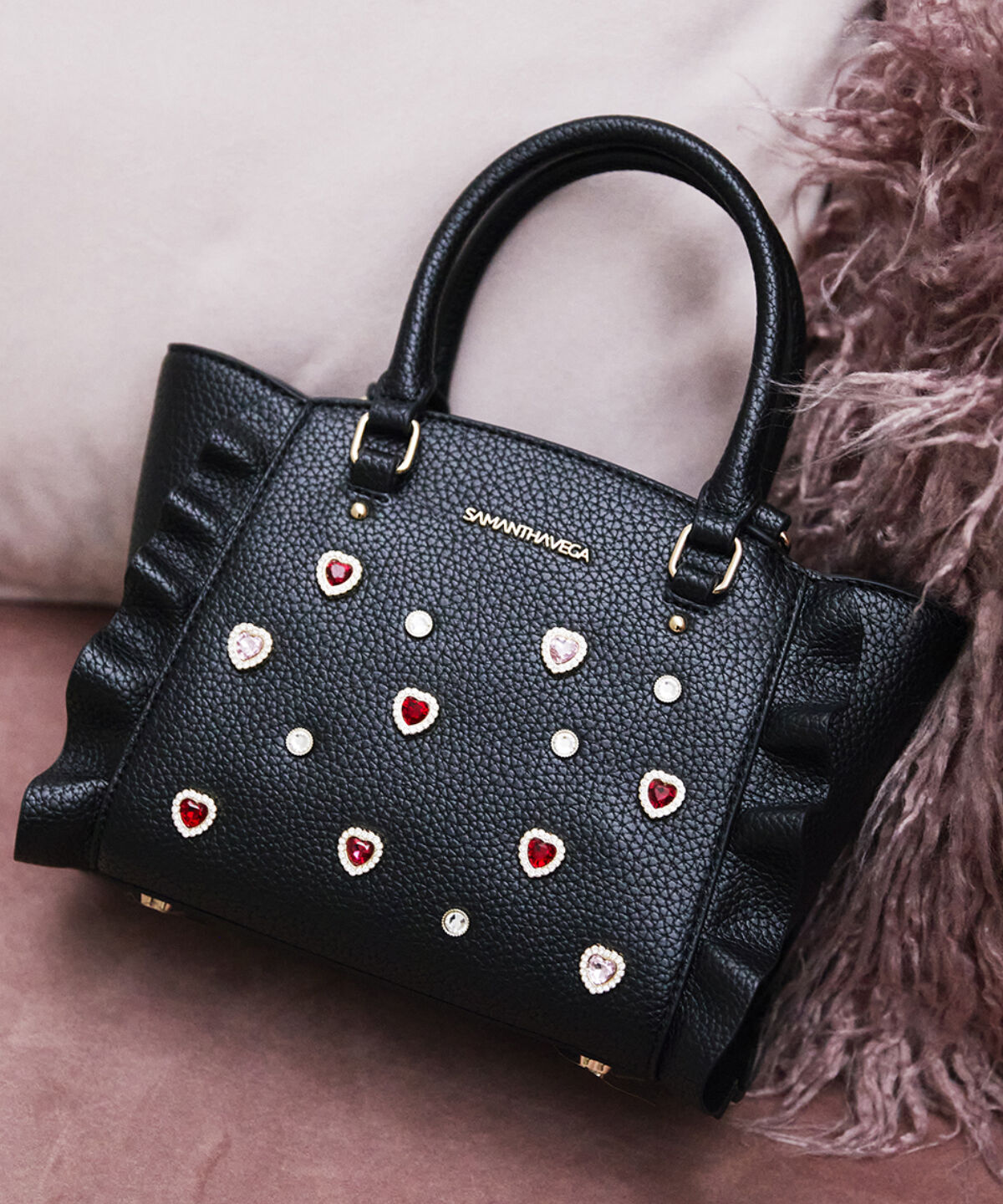 Samantha Vega「ビジューフラッター(ミニ)」|トートバッグ|ブラック