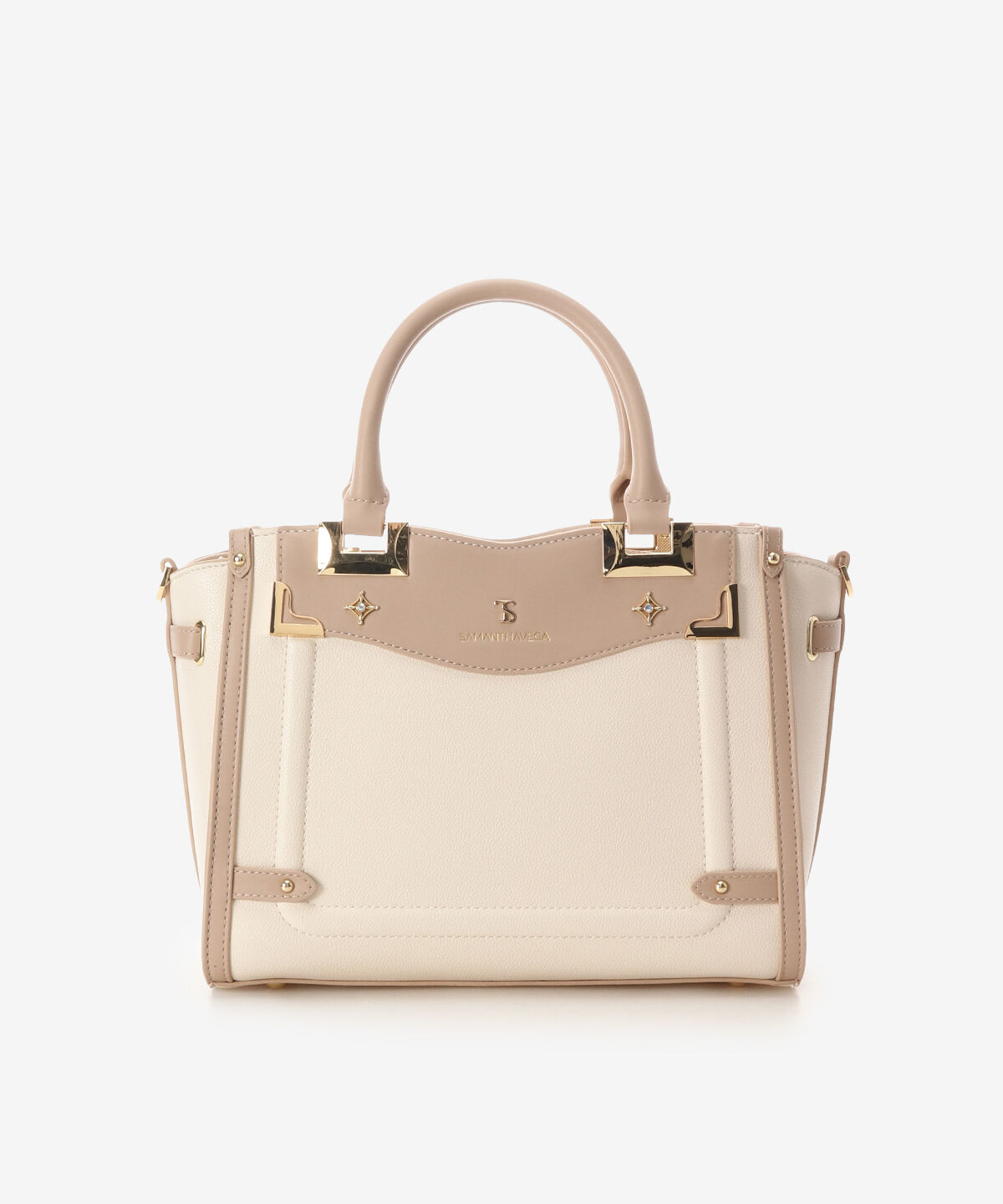 Samantha Vega「サイドダイヤカットハンドバッグ」|ハンドバッグ|オフホワイト