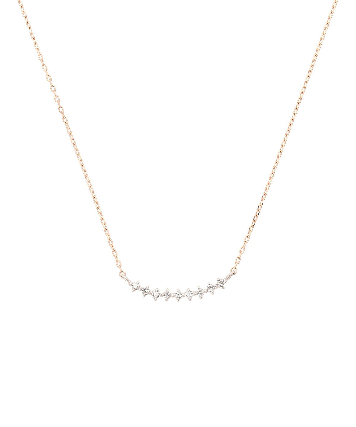 newme by Samantha Thavasa「K10 PG&times;K10 WG コンビカラー　バーモチーフネックレス」|ネックレス|K10PGxK10WG